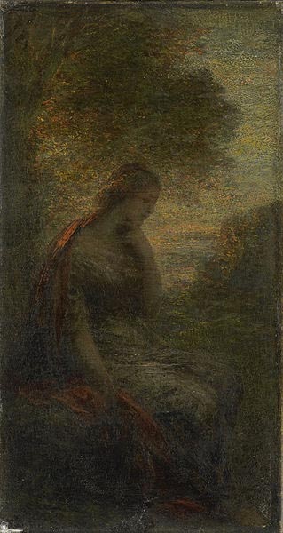 Young Woman under a Tree at Sunset, Called